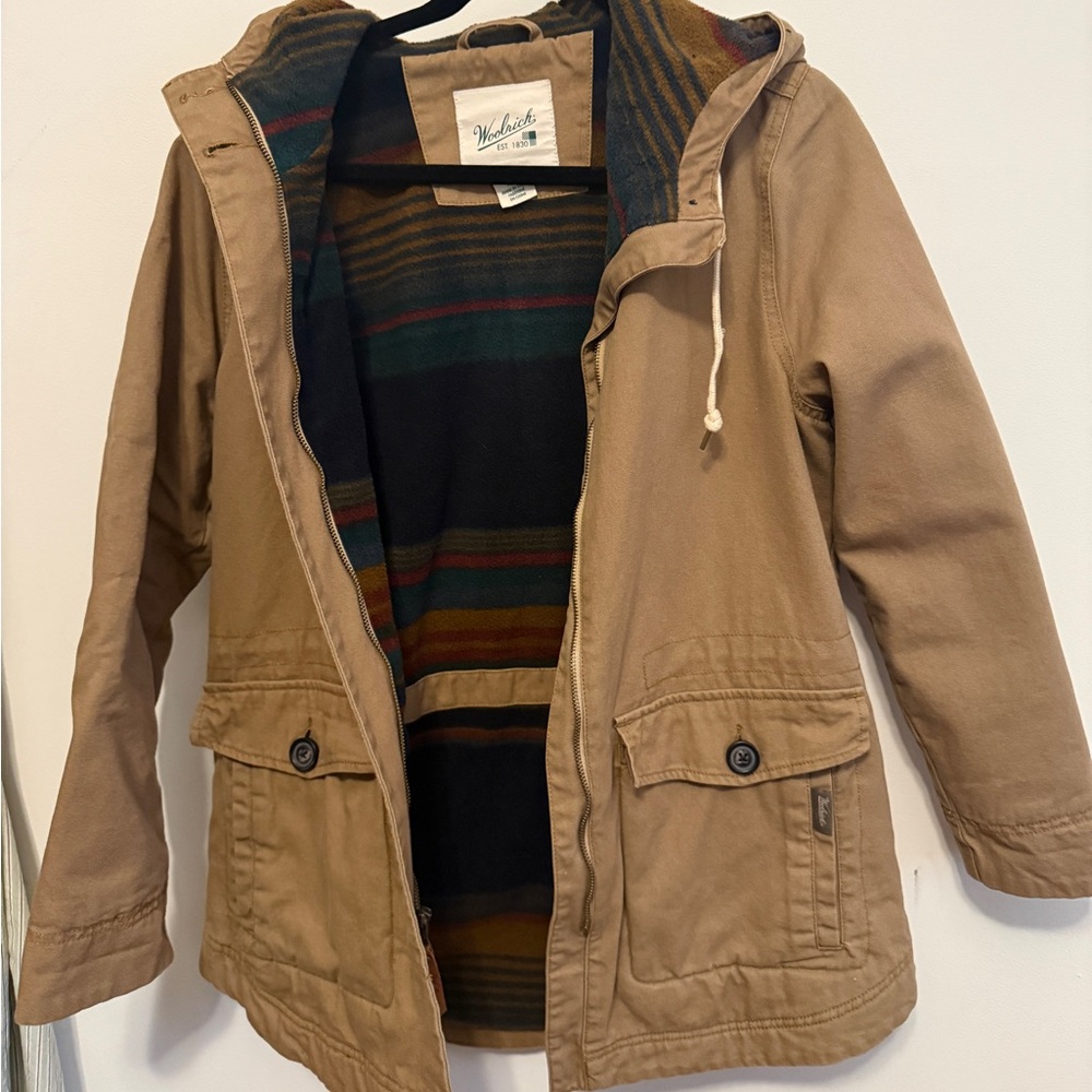 Vintage Woolrich Light Brown Hooded Jacket